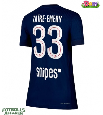 Paris Saint-Germain Warren Zaire-Emery #33 Hemmatröja Kvinnor 2025-26 Kortärmad